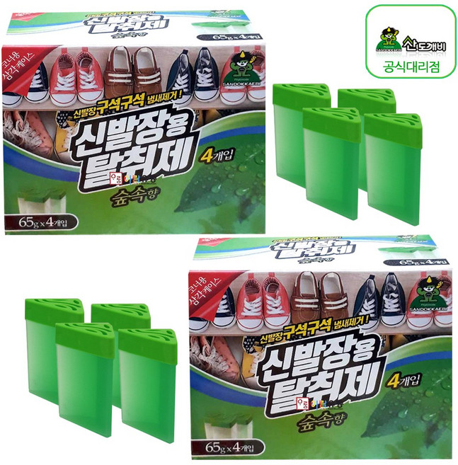 산도깨비 신발장용 탈취제 숲속향 65g*4개입, 65g, 8개