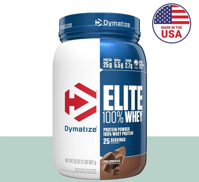 Dymatize Elite Whey Protein Powder 다이마타이즈 엘리트 100% 유청 단백질 보충제 초콜릿 맛 907g, 1개 - 쿠팡