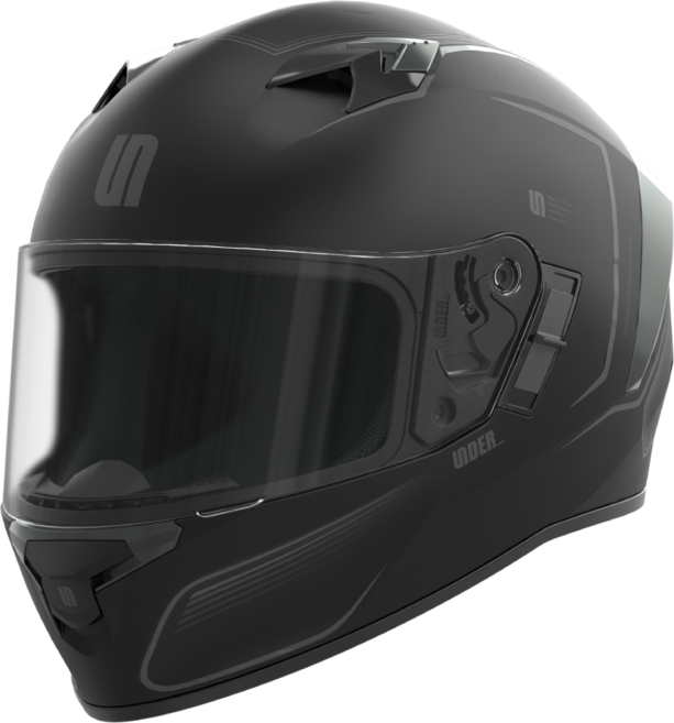 UNDERBAR 언더바 헬멧 U-01 오토바이 바이크 풀페이스 헬멧, 블랙(무광)