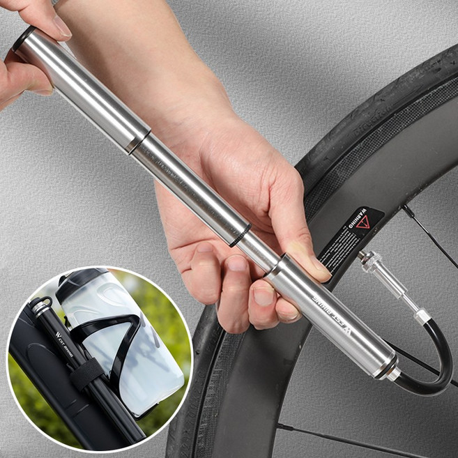 시그니처베이지 자전거 휴대용 펌프 공기주입기 YPZ111, 실버, 1개