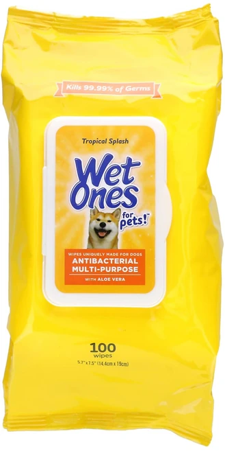 Wet Ones For Pets! 안티박테리아 다목적 물티슈 반려견용 트로피컬 스플래시 100개, WetOnesForPets안티박테리아다목적물티슈반려견용, 1개 - 쿠팡