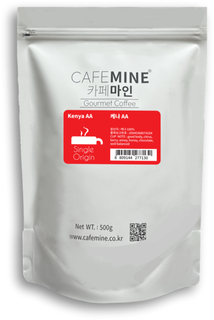 카페마인 케냐 AA 싱글오리진 아프리카 홀빈 원두 커피, 1개, 500g, 홀빈(분쇄안함)