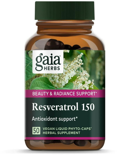 미국 가이아 허브 Gaia Herbs Resveratrol 레스베라트롤 150 리퀴드 피토 캡슐, 2개, 50정