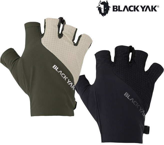 [블랙야크]25년SS 아웃도어 등산 반장갑 라이트하프글러브B 2BYGVSU907, BLACK, 1개