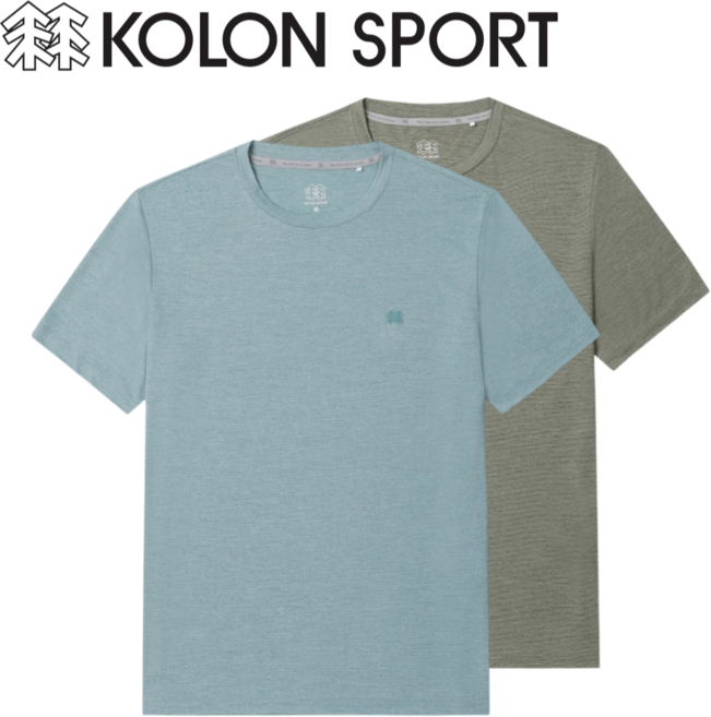 [매장발송]코오롱스포츠 남성 등산 러닝 트레킹 운동용 기능성 반팔 라운드 티셔츠 상의