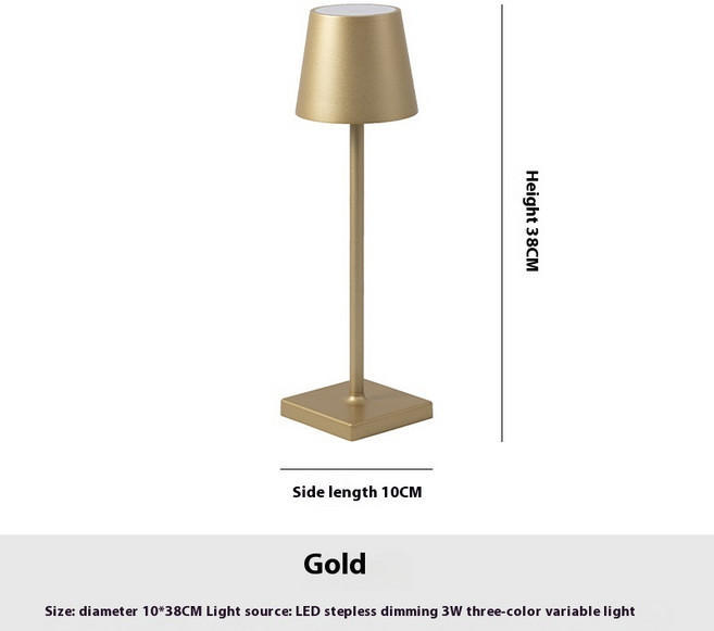 호텔 무선 Usb 충전식 테이블 램프 Poldina 방수 터치 스위치 침실 레스토랑, 06 gold, 01 changeable, 01, 골드