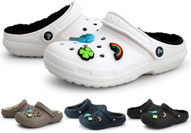 CROCS 정품 털 크록스 클래식 라인드 클로그 203591 레츄 악세사리