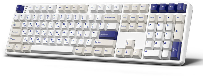 한성컴퓨터 3모드 폼떡 가스켓 기계식 키보드 딥블루 뽀송 38g, 저소음 적축, (한성컴퓨터 공식인증점) GK798PRO, 오션화이트