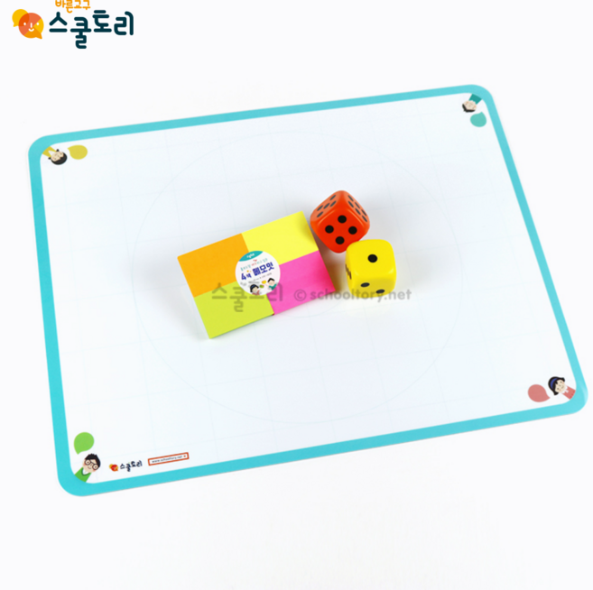 [스쿨토리] 단면자석(46*36) - 롤/질문보드 한모둠set (주사위+메모잇), 1개