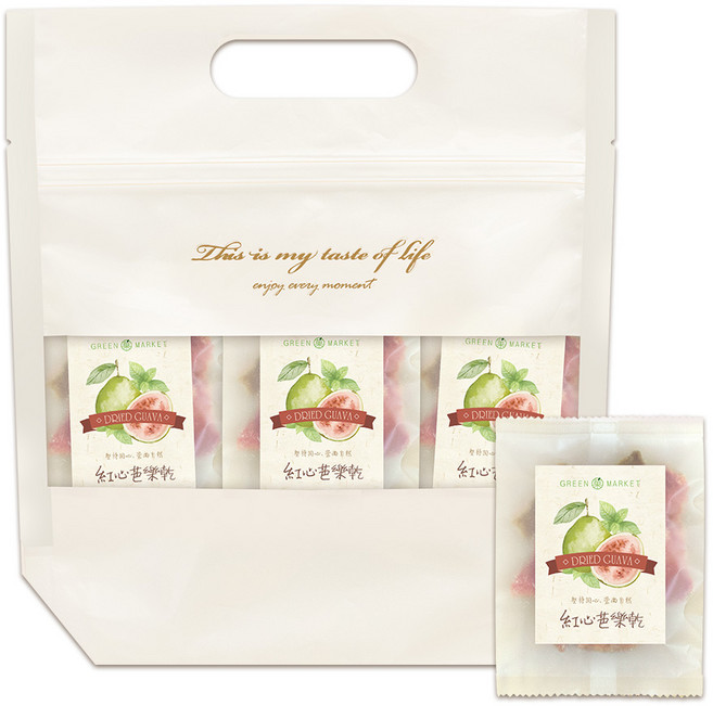 菓青市集 臺灣紅心芭樂乾-隨身點心袋, 1個, 30gX8入(有提袋), 30g