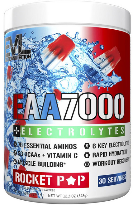 EVLUTIONNUTRITION EAA7000 + 전해질 로켓 팝, 1개, 348g