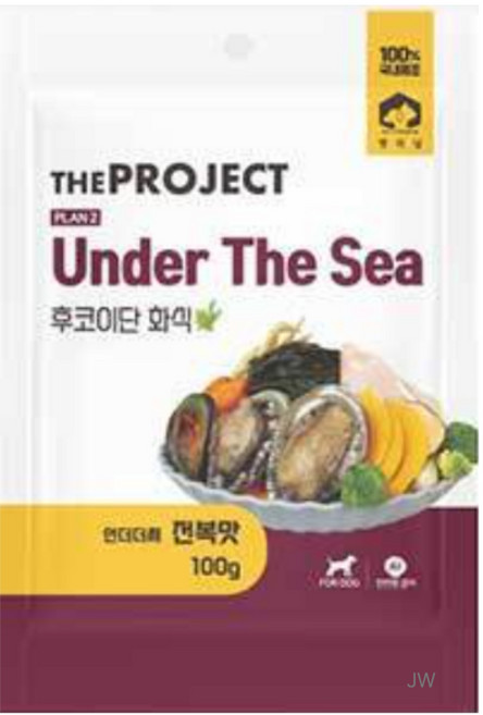 펫러닝 강아지 언더더씨 자연화식 수제 습식사료, 전복, 100g, 3개