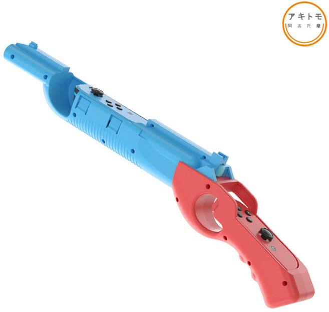 닌텐도 스위치 OLED 조이콘 슈팅건 그립 아키토모 스플래툰 총, 레드블루, 1개, 레드블루(스위치1, 아키토모 스플래툰 슈팅건
