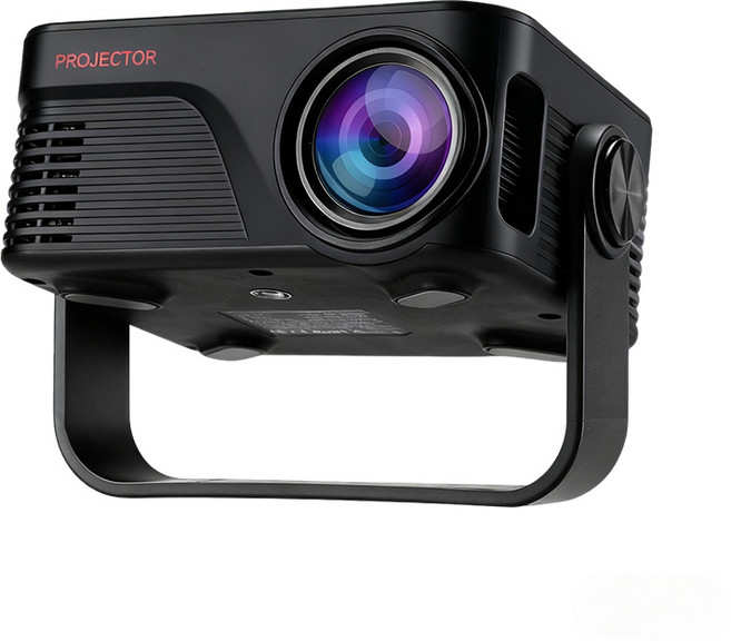 PYHO 휴대용 프로젝터 가정용 1080P 고화질 슬림 3D 프로젝터 모바일 투사 와이파이 슬림 휴대용, 블랙