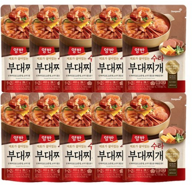 데일즈기획 동원 양반 수라 부대찌개, 460g, 10개