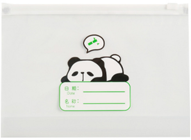 兒童衣物收納袋 卡通圖案 拉鍊封口 可書寫標籤, 透明, 10個