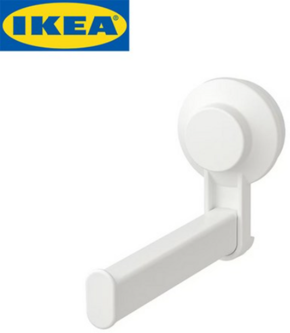 이케아 화장실 욕실 무타공 흡착 휴지걸이 티스켄, 퓨어화이트, 1세트
