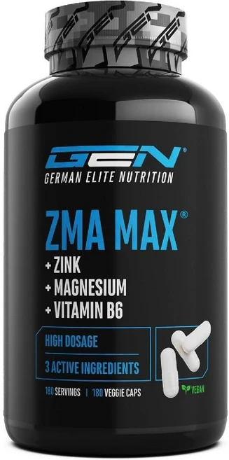 제너럴 게르만 엘리트 뉴트리션 독일 ZMA MAX 고용량 아연 마그네슘 비타민 B6 180캡슐, 1개, 180정 - 쿠팡