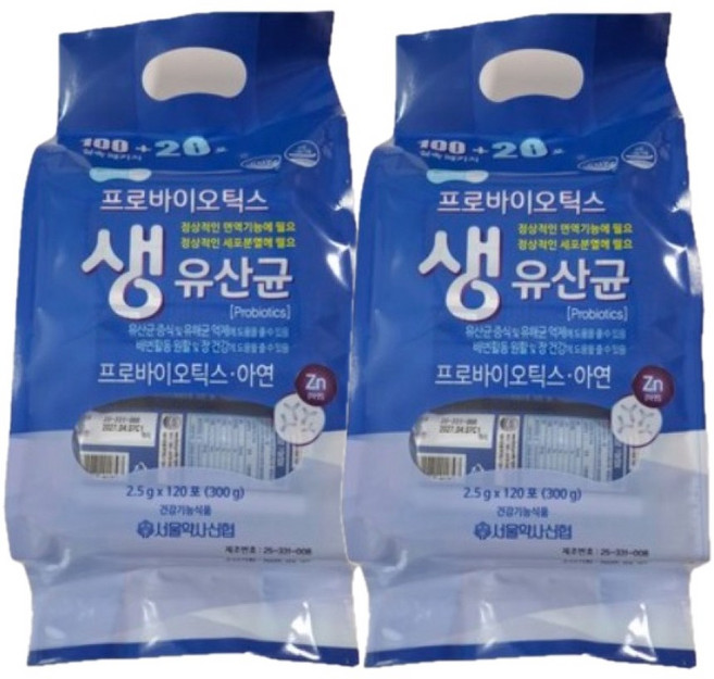 서울약사신협 락토온 프로바이오틱스 생유산균 2.5g 120포 2세트 8개월분, 300g, 2개