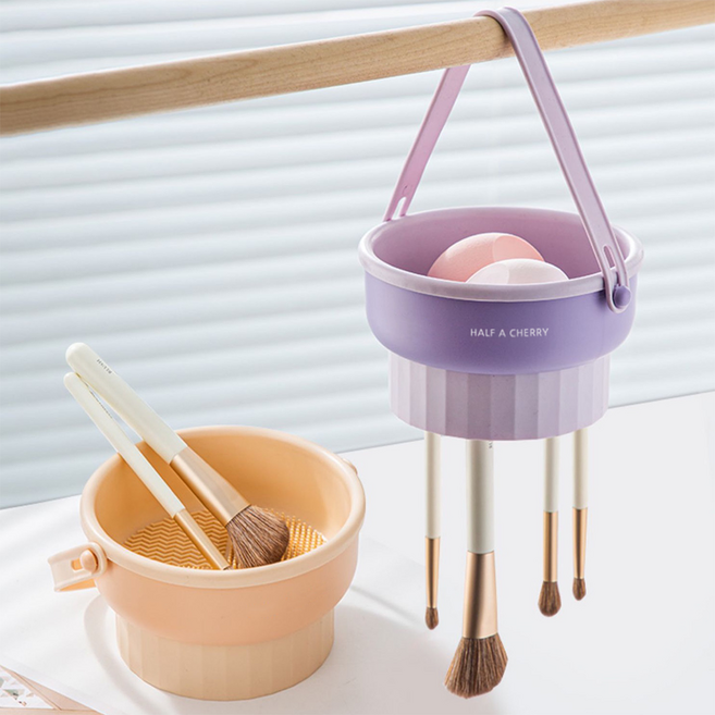 반개체리 메이크업 브러쉬 세척 건조 수납 3in1, 1개, 바이올렛