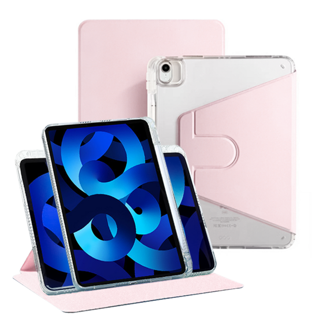 링고룸 아이패드 360도 회전 클리어 애플펜슬 수납 태블릿pc 케이스 + 스티커 증정, 베리핑크, 1개