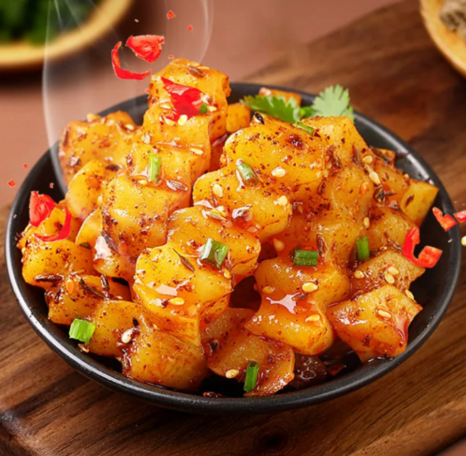 YAYA 양염 감자 튀김 즉석 중국 간식, BBQ, 40개, 35g