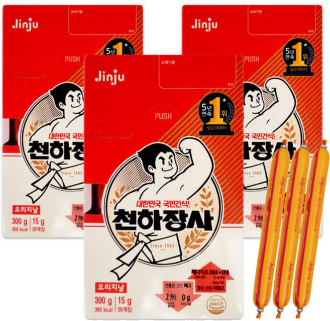 진주햄 천하장사 오리지날 소시지, 300g, 4개