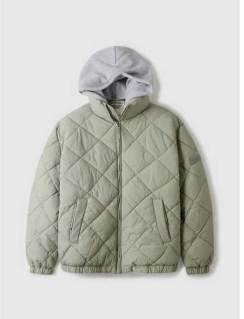 WHO.A.U 菱格紋鋪棉外套 可拆式連帽 防風保暖 休閒夾克