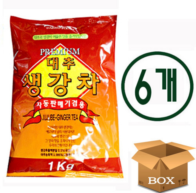 대호 대추생강차 자판기용 국산차, 6개, 1개입, 1kg, 1kg