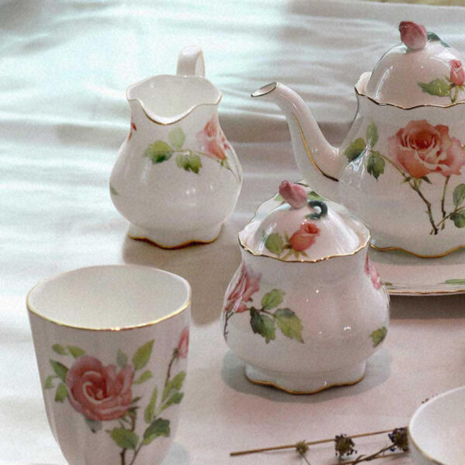 티로직 로즈 가든 슈가 + 크리머 세트, 화이트, 1세트