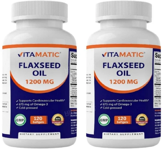 비타매틱 플렉씨드 오일 아마씨유 1200mg 120정 2개 Flaxseed Oil - 쿠팡