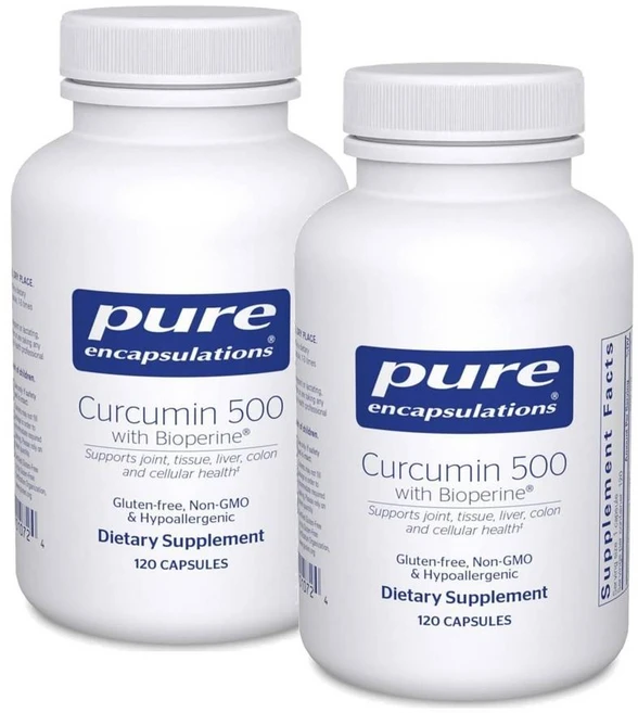 퓨어인캡슐레이션 커큐민 500 바이오페린 함유 캡슐 Pure Encapsulations Curcumin 500 with Bioperine, 2개, 120정 - 쿠팡