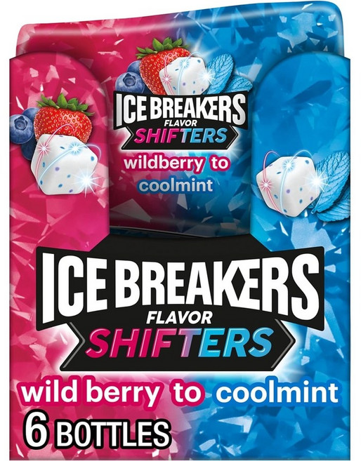 ICE BREAKERS 플레이버 시프터 와일드 베리 투 쿨민트 츄잉껌 40개입 6팩 세트, 91g, 6개