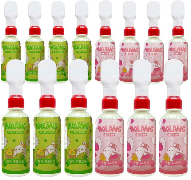 몰랑이 피규어 음료수 청포도맛220ml 7개+사과맛220ml 7개 (총14개) 어린이유아주스과일, 14개, 220ml