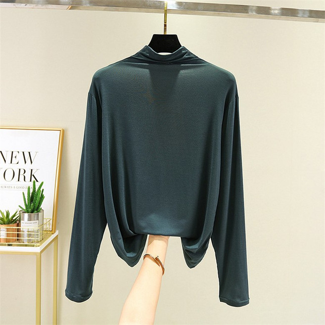 여성 모달 반폴라 긴팔티셔츠 터틀넥 빅사이즈 이너티 목티 10가지컬러 M~XXL까지#2033