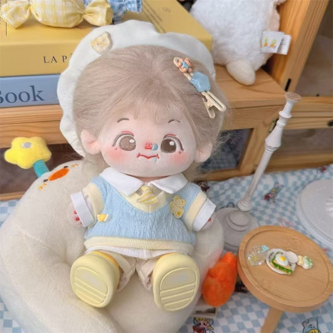 besteffie 적용모델 목화인형옷 20cm 인형옷 4계절 모든 연령 사용 가능 귀여운 카툰 디자인 면소재 인형 의상 세트 K51, 1개, 02사진색