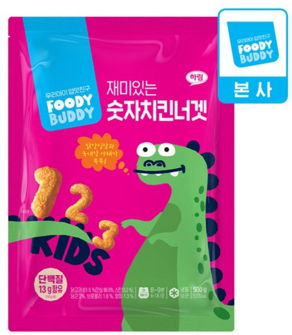 푸디버디 재미있는 숫자 치킨너겟 500g, 없음, 1
