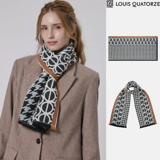 루이까또즈 빈티지체크 울 혼방 머플러