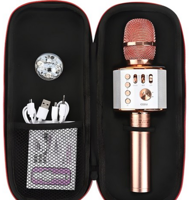 코시 무선 웨이브 블루투스 마이크 + 미러볼 + 케이스 세트, SP3269MKBT (1년무상AS), 핑크