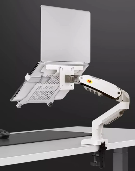 NB F80 + FP-2 풀 모션 360 회전 피벗 2-9kg 가스 스프링 암 10인치-17인치 노트북 트레이 데스크탑 스탠드, 01 빠른  Mainland, 03 WHITE