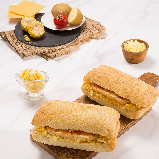 그릴몬스터 해시브라운 수제냉동 치아바타 그릴드치즈샌드위치, 1개, 110g