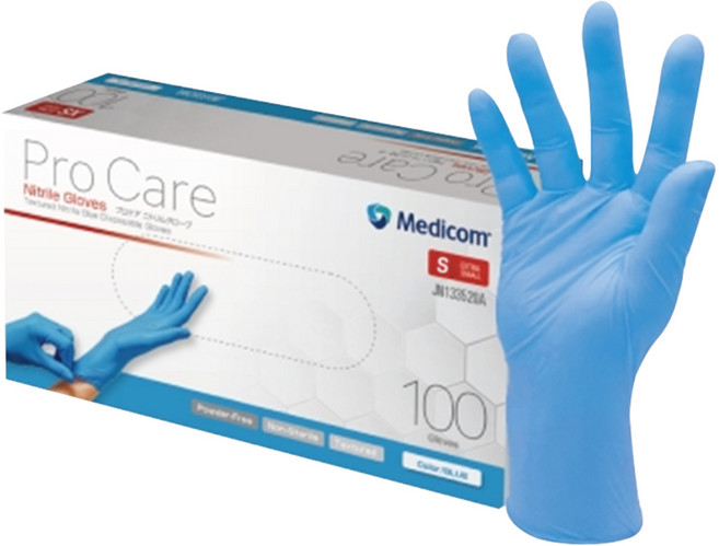 메디컴 프로케어 진료용 니트릴 장갑 100p, 1개, S, 블루
