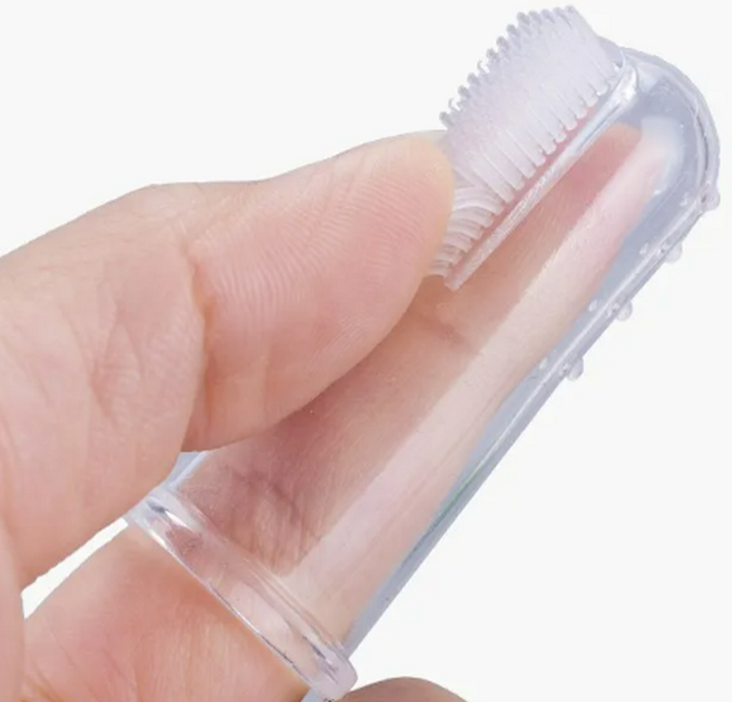 [파파지아] 반려동물 손가락 칫솔 부드러운 실리콘 강아지 고양이 양치, 1개