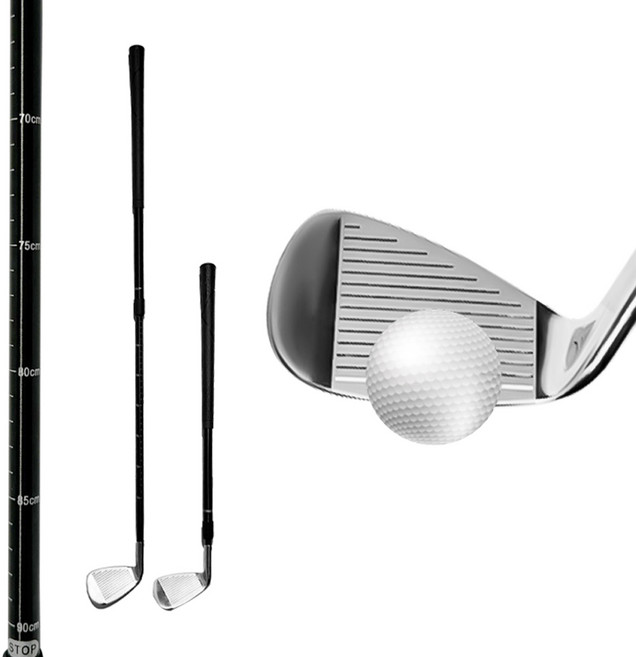 콘티네 길이조절 7번 아이언 골프 스윙연습기 숏아이언 연습용 골프채, 블랙, 1개