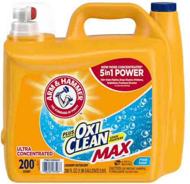 암앤해머 플러스 옥시크린 맥스 HE 리퀴드 세탁 세제 액상세제 5.91L Arm & Hammer Plus OxiClean Max HE, 5.93L, 1개