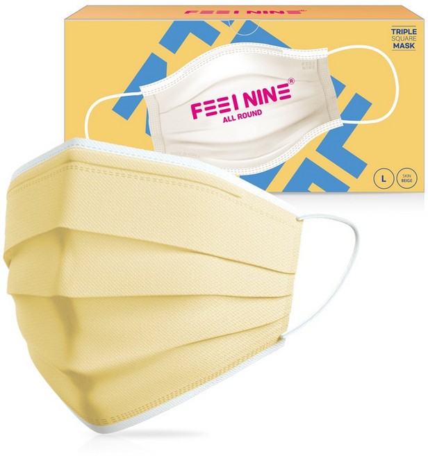 필나인 평면 컬러 데일리 덴탈 마스크 박스패키지 대형 50매, 50개입, 1개, 베이지