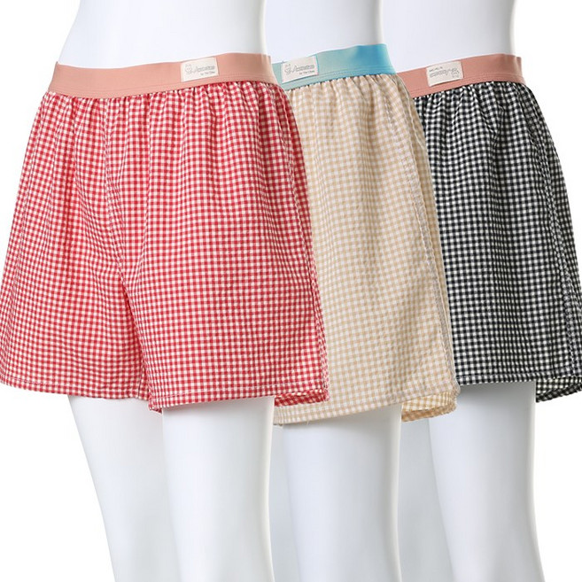 캐리루시 여성용 체크 트렁크 팬티 4mm 3p