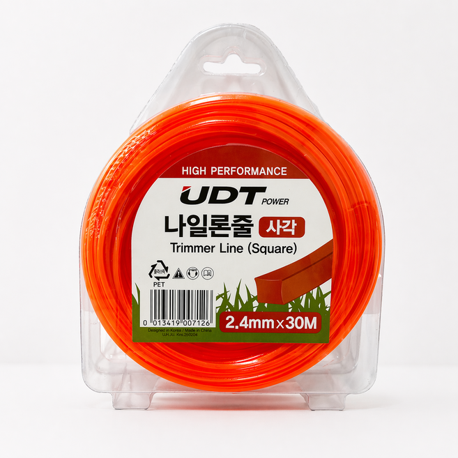 UDT 예초기날 나일론줄 2.4mm - 30M 사각형, 1개