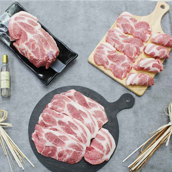 초록한돈 친환경 무항생제 돼지고기 목살 2kg (500g 4팩), 1개, 수육용 2kg