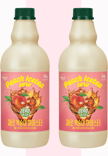 복음자리 제로 복숭아 아이스티, 1.58L, 2개
